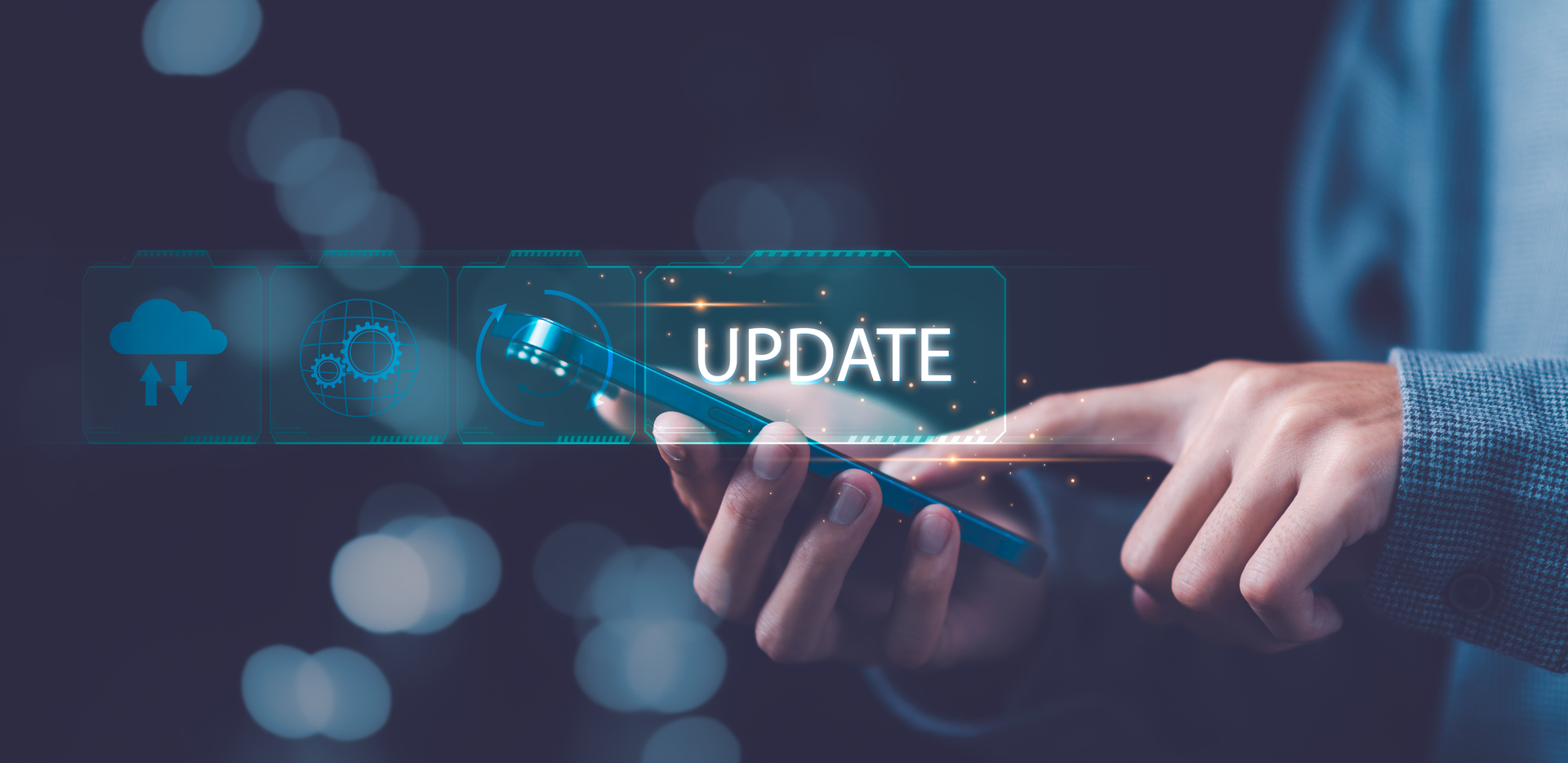 software upgrade and update concept, optimization in the new ver